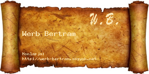 Werb Bertram névjegykártya